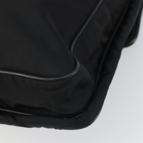PRADA Shoulder Bag Nylon Black Silver Auth 164510