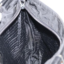 PRADA Shoulder Bag Nylon Black Silver Auth 164510-20