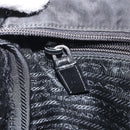 PRADA Shoulder Bag Nylon Black Silver Auth 164510-22