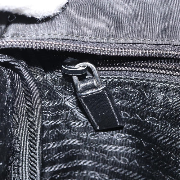 PRADA Shoulder Bag Nylon Black Silver Auth 164510