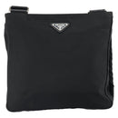 PRADA Shoulder Bag Nylon Black Silver Auth 164510-2