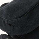 PRADA Shoulder Bag Wool Leather Black Silver Auth 164511-17