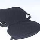PRADA Shoulder Bag Wool Leather Black Silver Auth 164511-10