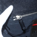 PRADA Shoulder Bag Wool Leather Black Silver Auth 164511-19