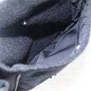 PRADA Shoulder Bag Wool Leather Black Silver Auth 164511-23
