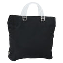 PRADA Hand Bag Nylon plastic Black Clear Silver Auth 164512-1