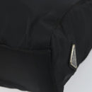 PRADA Hand Bag Nylon plastic Black Clear Silver Auth 164512-15