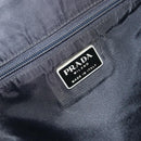 PRADA Hand Bag Nylon plastic Black Clear Silver Auth 164512-17