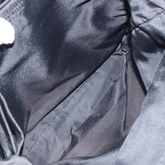 PRADA Hand Bag Nylon plastic Black Clear Silver Auth 164512