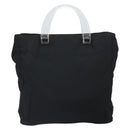 PRADA Hand Bag Nylon plastic Black Clear Silver Auth 164512-2