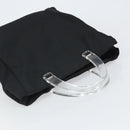 PRADA Hand Bag Nylon plastic Black Clear Silver Auth 164512-6