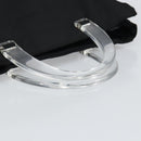 PRADA Hand Bag Nylon plastic Black Clear Silver Auth 164512-7