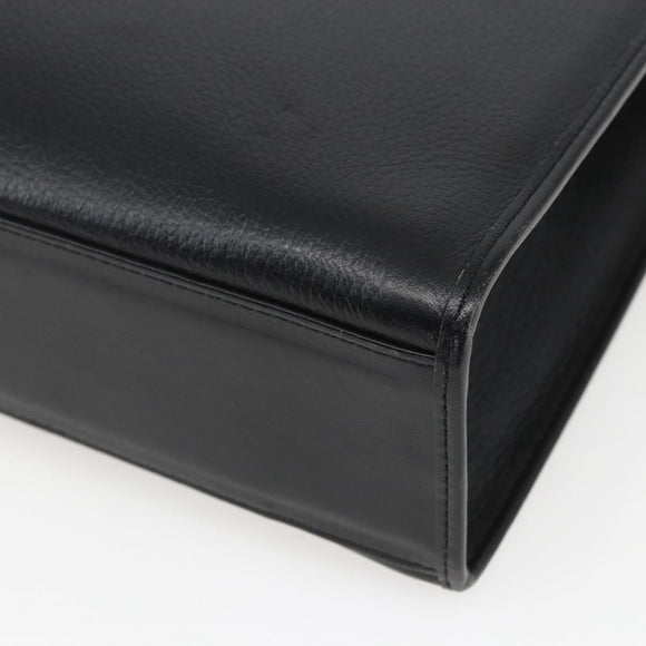 Burberrys Business Bag Leather Black Silver Auth 164514