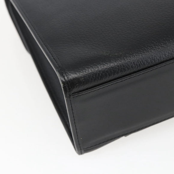 Burberrys Business Bag Leather Black Silver Auth 164514