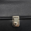 Burberrys Business Bag Leather Black Silver Auth 164514-14