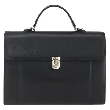 Burberrys Business Bag Leather Black Silver Auth 164514 - 0