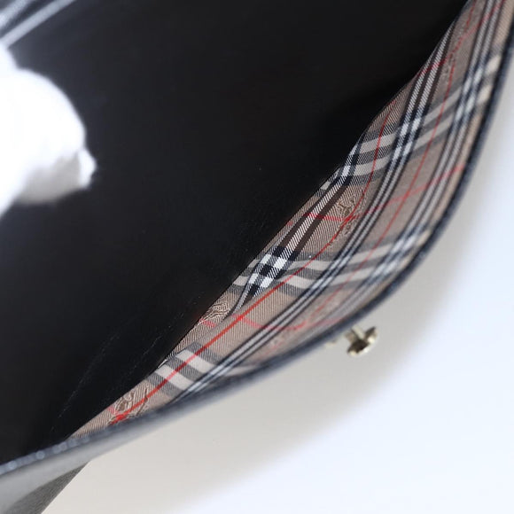 Burberrys Business Bag Leather Black Silver Auth 164514