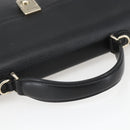 Burberrys Business Bag Leather Black Silver Auth 164514-7