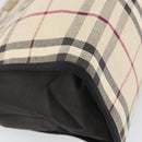 BURBERRY Nova Check Tote Bag Canvas Beige Silver Auth 164516-14