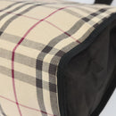 BURBERRY Nova Check Tote Bag Canvas Beige Silver Auth 164516-15