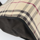 BURBERRY Nova Check Tote Bag Canvas Beige Silver Auth 164516-16