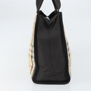 BURBERRY Nova Check Tote Bag Canvas Beige Silver Auth 164516-4