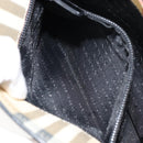 BURBERRY Nova Check Hand Bag PVC Beige Black Silver Auth 164517-20
