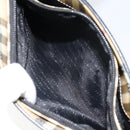 BURBERRY Nova Check Hand Bag PVC Beige Black Silver Auth 164517-22
