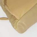 PRADA Backpack Nylon Leather Beige Silver Auth 164518-17