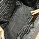 PRADA Backpack Nylon Leather Beige Silver Auth 164518-11