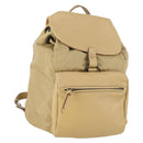 PRADA Backpack Nylon Leather Beige Silver Auth 164518-1