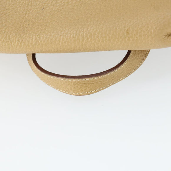 PRADA Backpack Nylon Leather Beige Silver Auth 164518