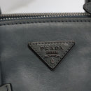PRADA Hand Bag Safiano leather 2way Gray Silver Auth 164520-18