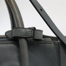 PRADA Hand Bag Safiano leather 2way Gray Silver Auth 164520-19