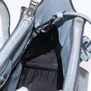 PRADA Hand Bag Safiano leather 2way Gray Silver Auth 164520-21