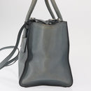 PRADA Hand Bag Safiano leather 2way Gray Silver Auth 164520-3