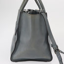PRADA Hand Bag Safiano leather 2way Gray Silver Auth 164520-4