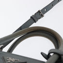 PRADA Hand Bag Safiano leather 2way Gray Silver Auth 164520-8