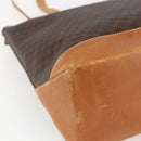 CELINE Macadam Canvas Tote Bag PVC Leather Brown Gold Auth 164523-14