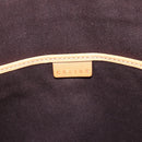 CELINE Macadam Canvas Tote Bag PVC Leather Brown Gold Auth 164523-17