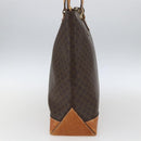 CELINE Macadam Canvas Tote Bag PVC Leather Brown Gold Auth 164523-3