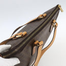 CELINE Macadam Canvas Tote Bag PVC Leather Brown Gold Auth 164523-6