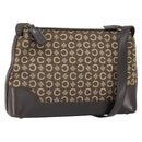CELINE C Macadam Canvas Shoulder Bag Brown Gold Auth 164524-1