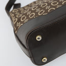 CELINE C Macadam Canvas Shoulder Bag Brown Gold Auth 164524-11