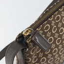 CELINE C Macadam Canvas Shoulder Bag Brown Gold Auth 164524-14