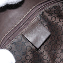 CELINE C Macadam Canvas Shoulder Bag Brown Gold Auth 164524-15