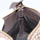 CELINE C Macadam Canvas Shoulder Bag Brown Gold Auth 164524-17