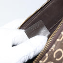 CELINE C Macadam Canvas Shoulder Bag Brown Gold Auth 164524-21