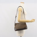 CELINE C Macadam Canvas Shoulder Bag Brown Gold Auth 164524-22