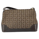 CELINE C Macadam Canvas Shoulder Bag Brown Gold Auth 164524-3
